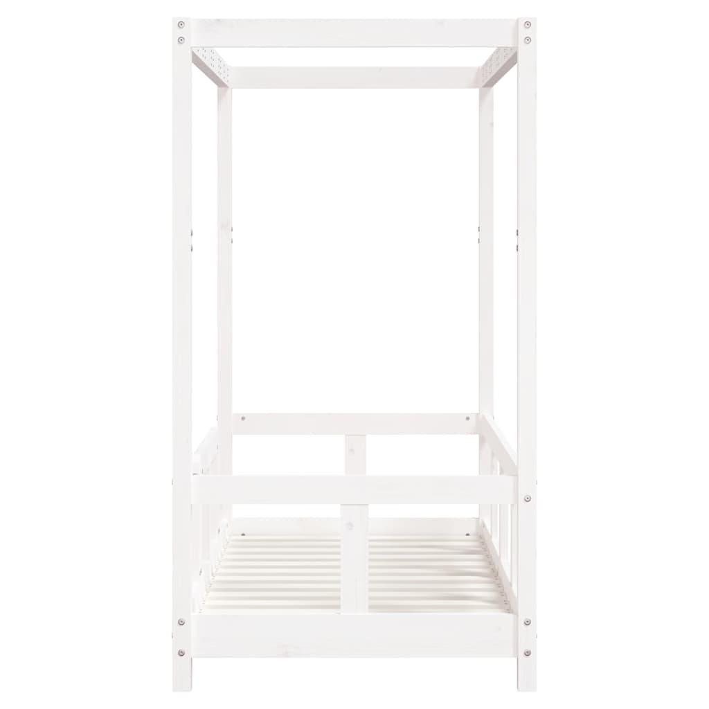 Kids Bed Frame White 70x140 cm Solid Wood Pine