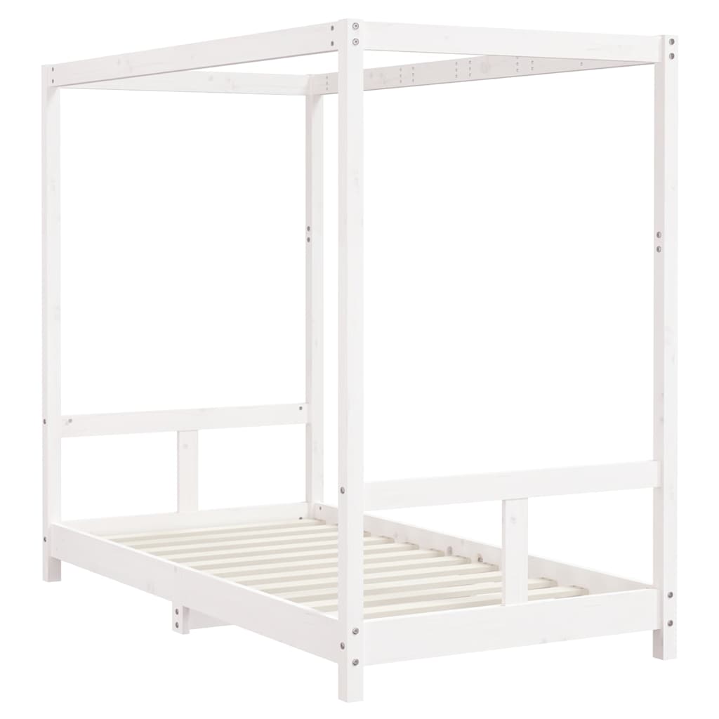 Kids Bed Frame White 80x160 cm Solid Wood Pine