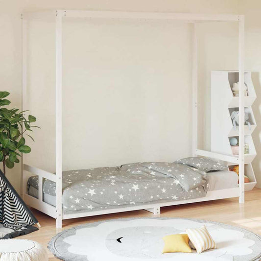 Kids Bed Frame White 80x200 cm Solid Wood Pine