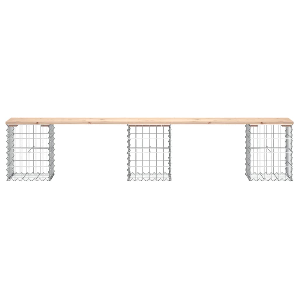vidaXL Garden Bench Gabion Design 203x31x42 cm Solid Wood Pine
