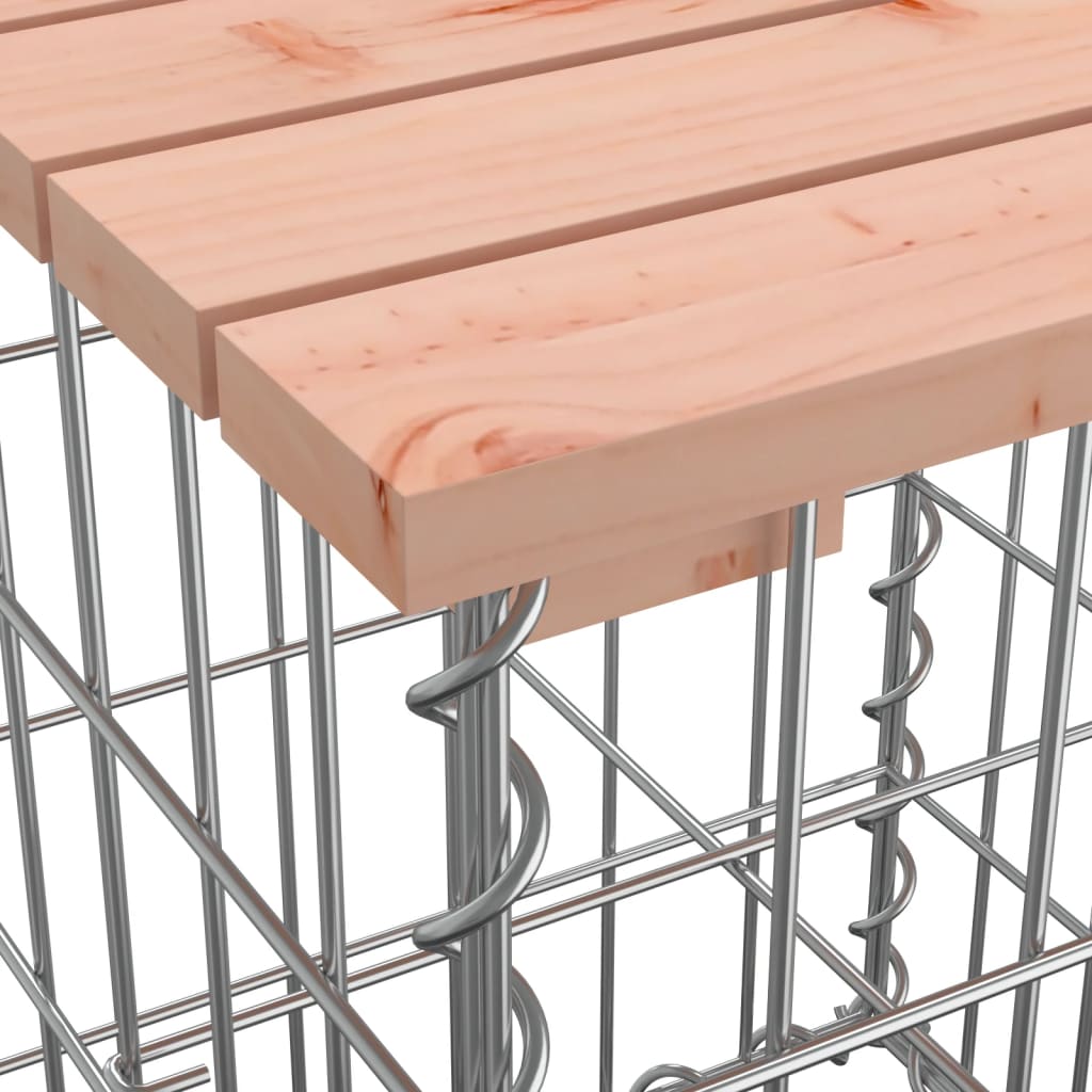 vidaXL Garden Bench Gabion Design 203x31x42 cm Solid Wood Douglas