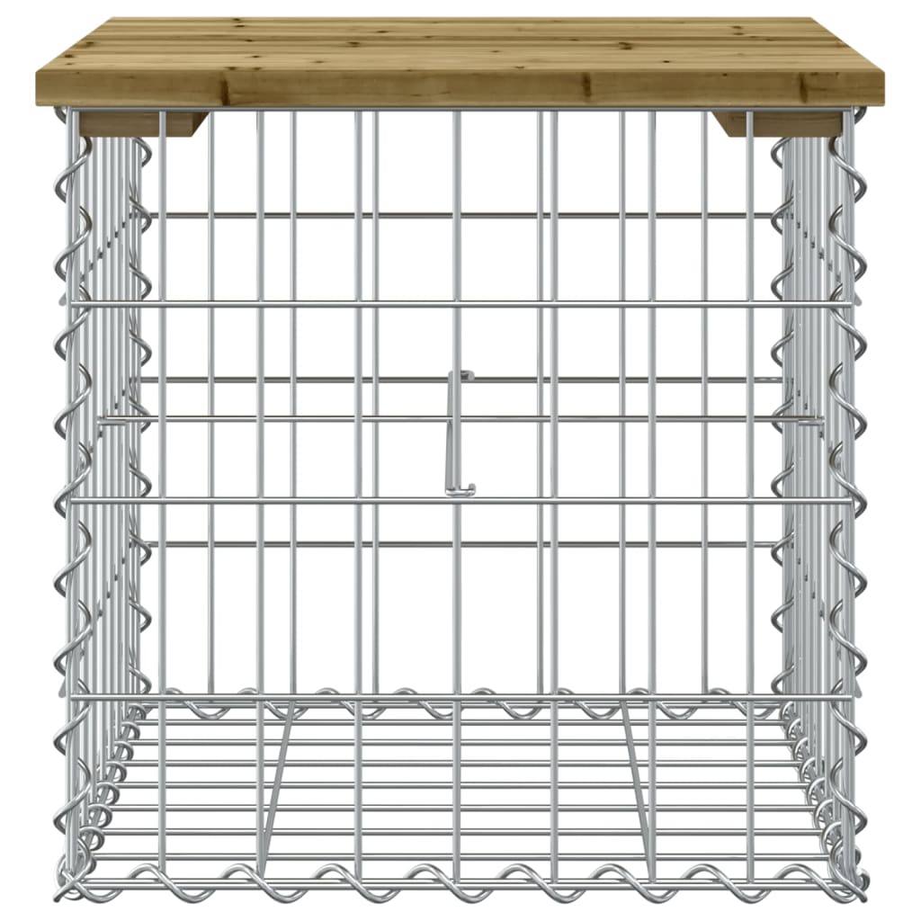 Garden Bench Gabion Design 43x44x42 cm Impregnated Wood Pine