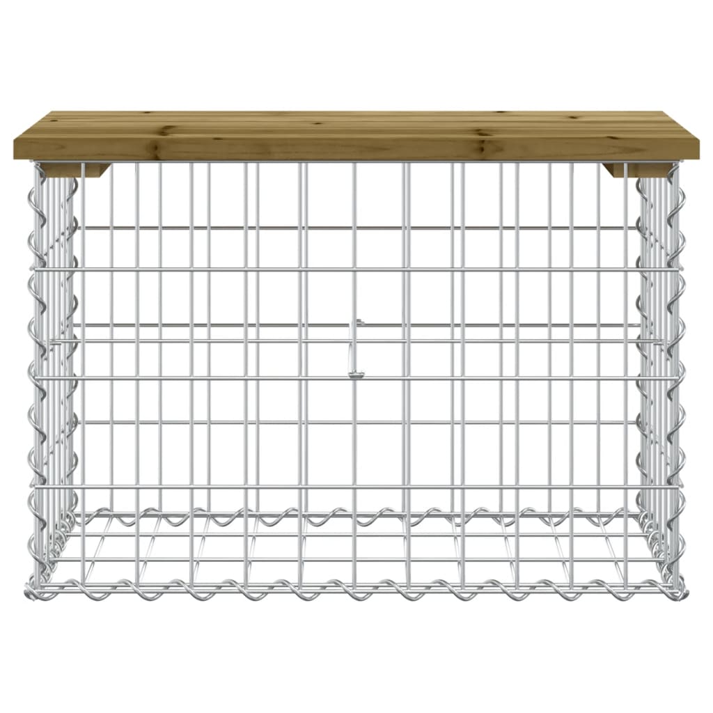 vidaXL Garden Bench Gabion Design 63x31.5x42 cm Impregnated Wood Pine