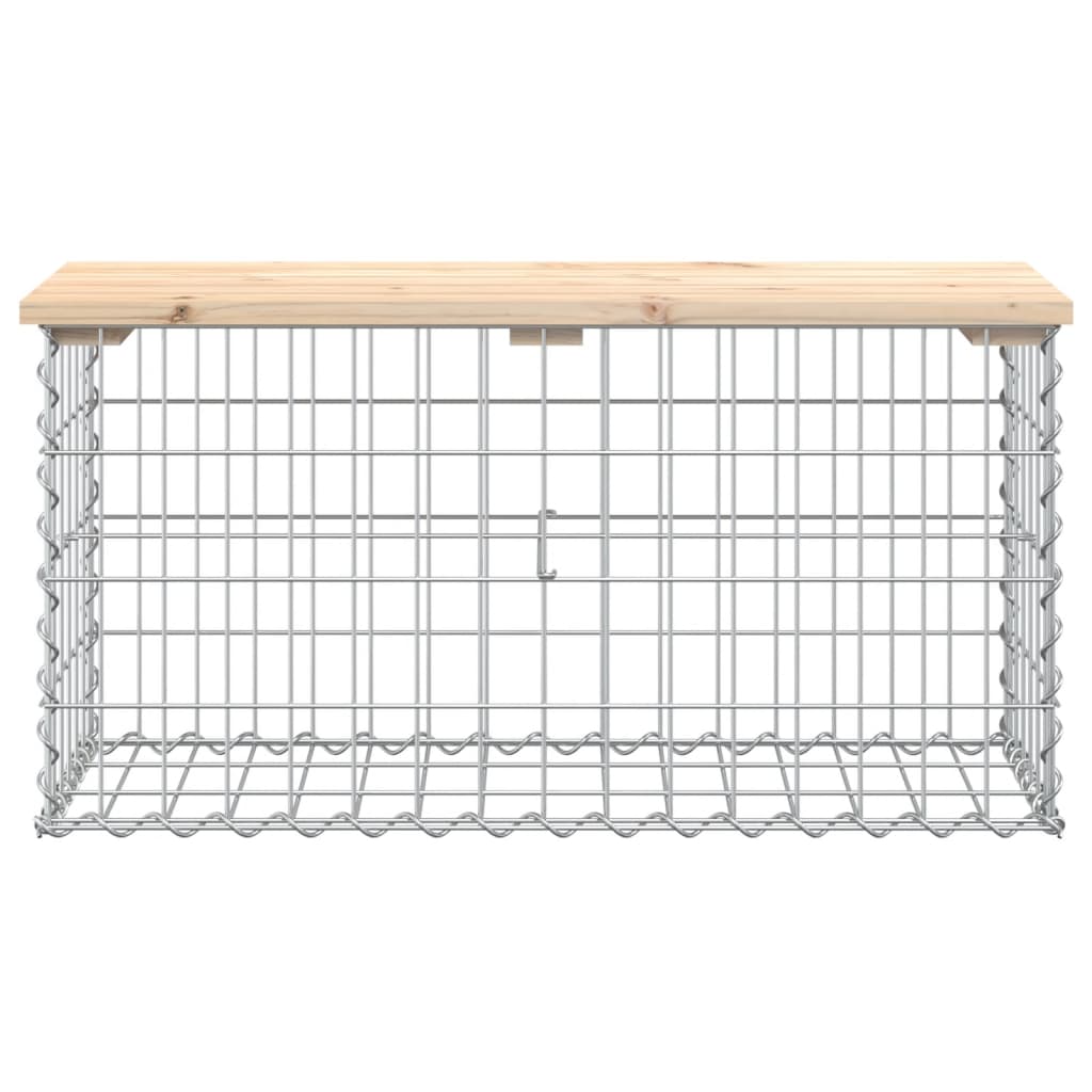 vidaXL Garden Bench Gabion Design 83x31.5x42 cm Solid Wood Pine