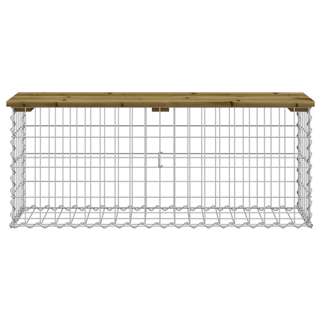 vidaXL Garden Bench Gabion Design 103x31.5x42 cm Impregnated Wood Pine