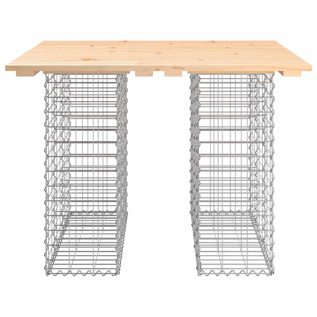 Garden Table Gabion Design 100x102x72 cm Solid Wood Pine