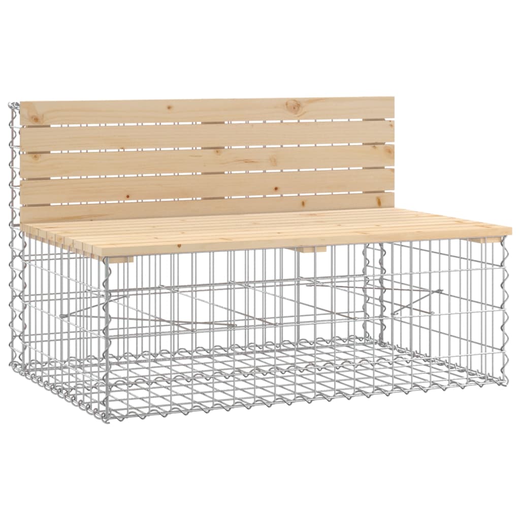 vidaXL Garden Bench Gabion Design 103x70x65 cm Solid Wood Pine