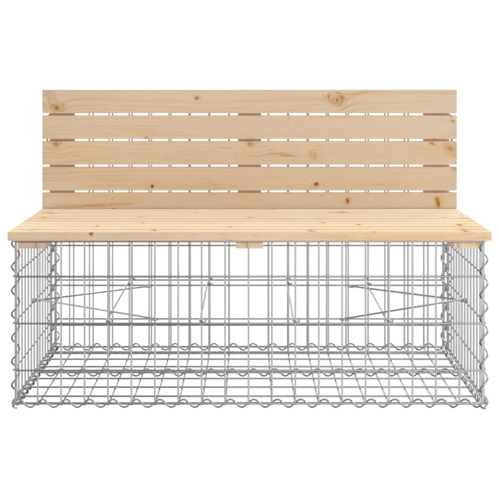 vidaXL Garden Bench Gabion Design 103x70x65 cm Solid Wood Pine