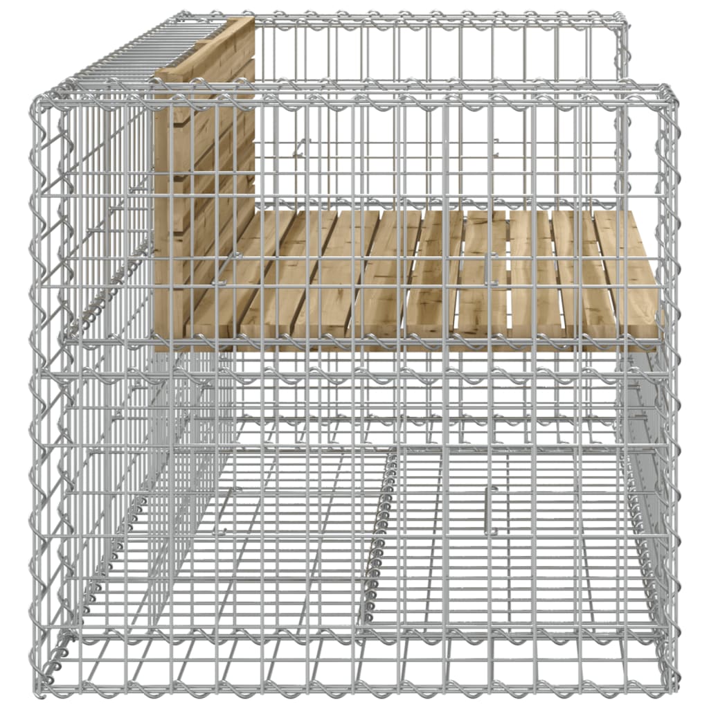 vidaXL Garden Bench Gabion Design 143x71x65.5 cm Impregnated Wood Pine