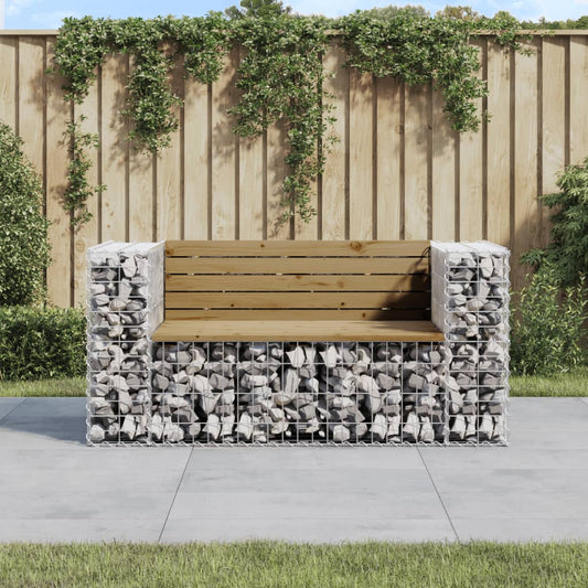 vidaXL Garden Bench Gabion Design 143x71x65.5 cm Impregnated Wood Pine