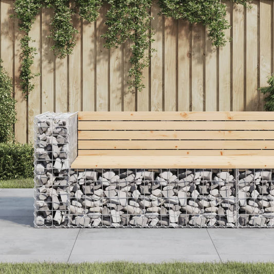 vidaXL Garden Bench Gabion Design 122x71x65.5 cm Solid Wood Pine