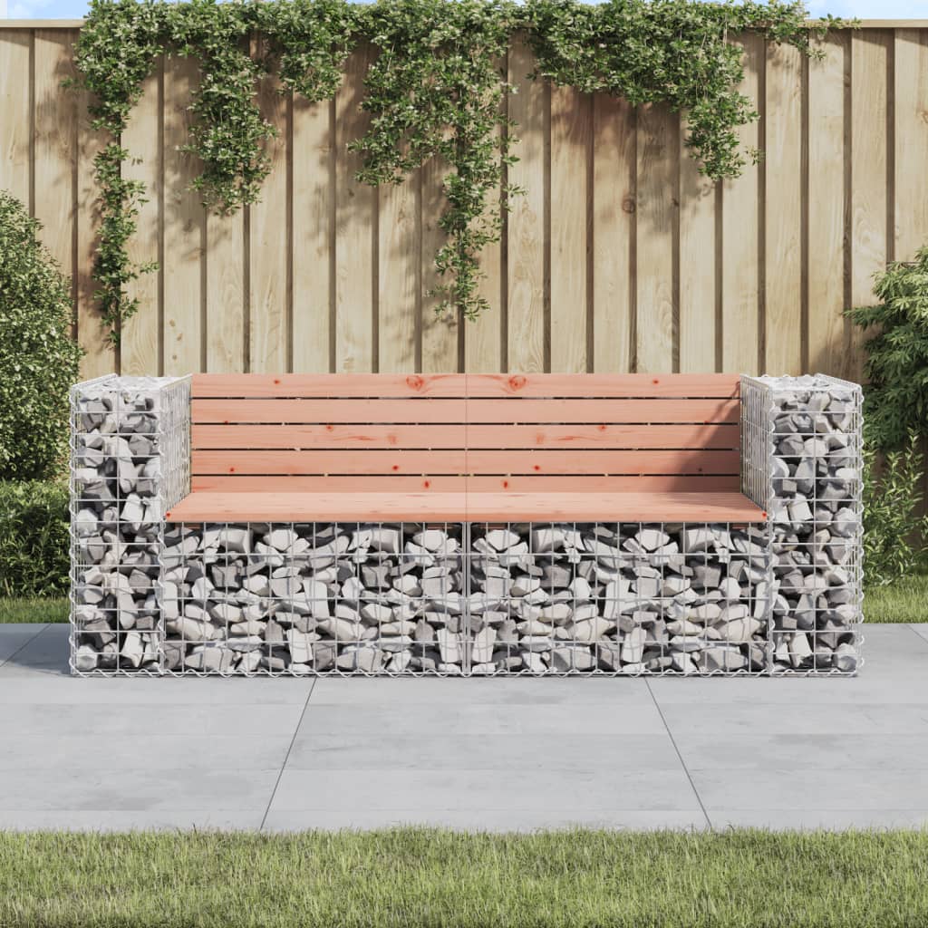 Garden Bench | Douglas wood colour, Grey metal base