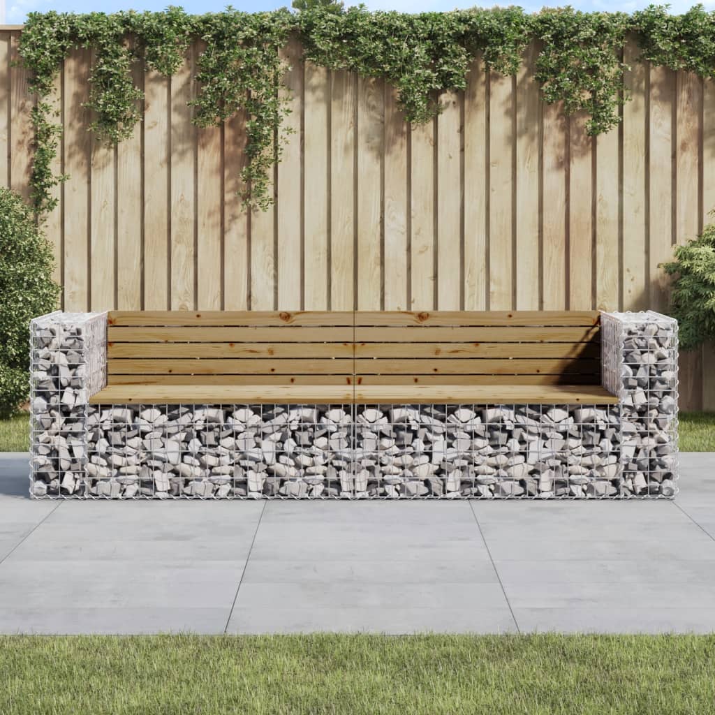 Garden Bench | Natural Pine | Treated Pine Wood, Galvanised Steel | Large
