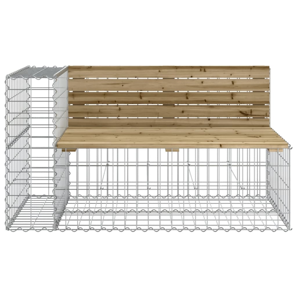 vidaXL Garden Bench with Gabion Basket Impregnated Wood Pine