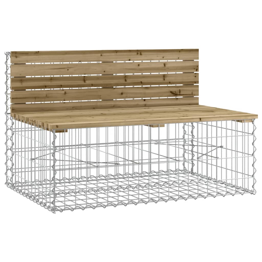 vidaXL Garden Bench with Gabion Basket Impregnated Wood Pine