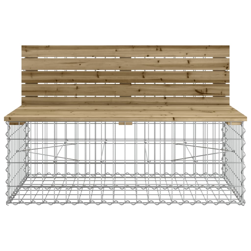 vidaXL Garden Bench with Gabion Basket Impregnated Wood Pine