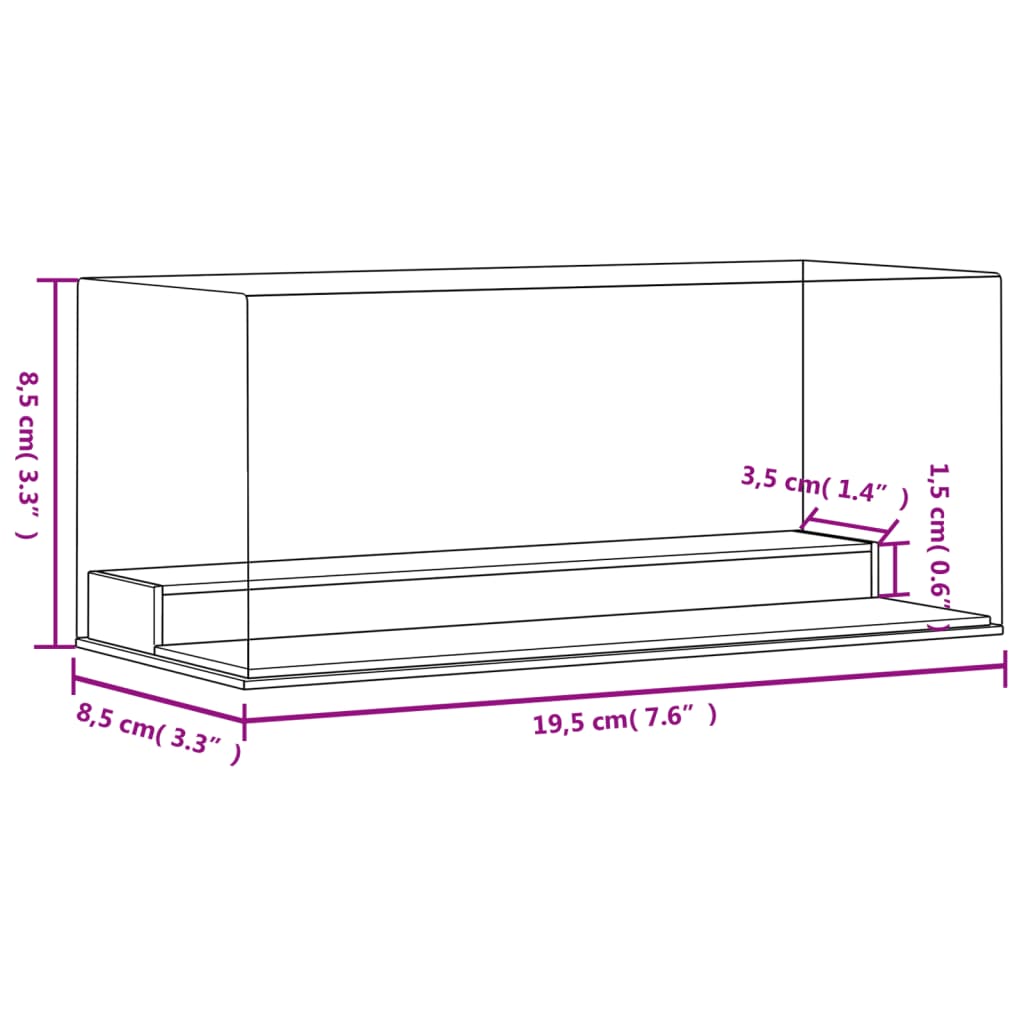Display Box Transparent 19,5x8,5x8,5 cm Acrylic