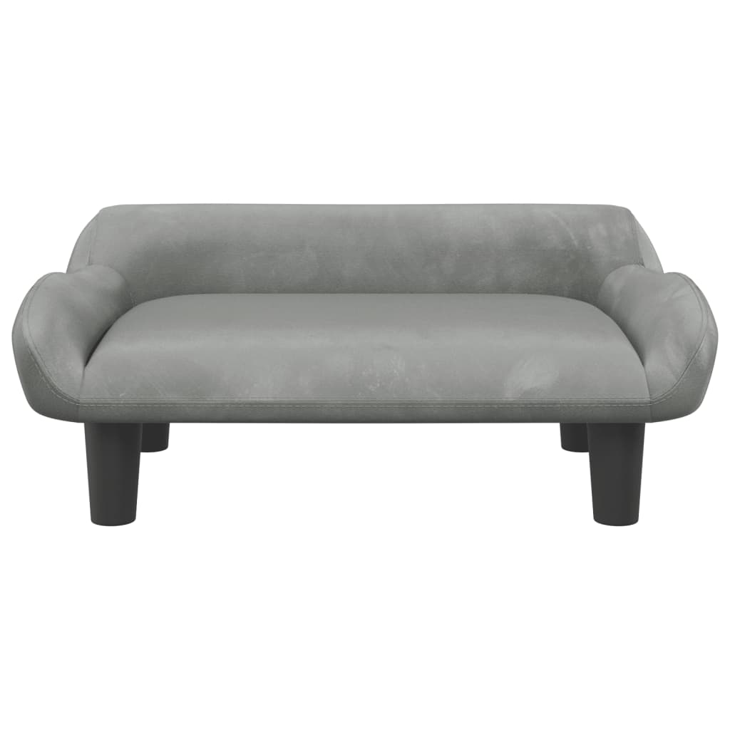 vidaXL Kids Sofa Light Grey 70x40x24 cm Velvet