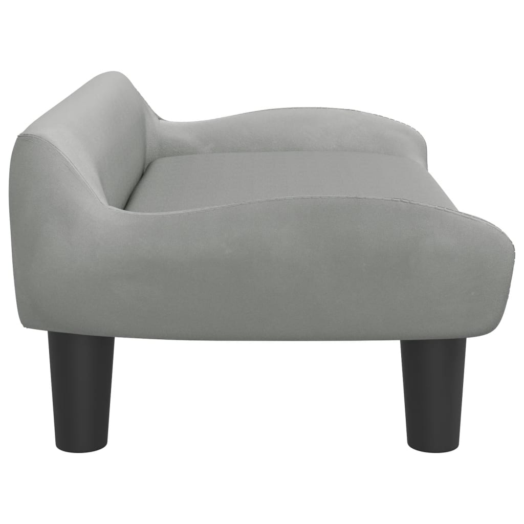 vidaXL Kids Sofa Light Grey 70x40x24 cm Velvet