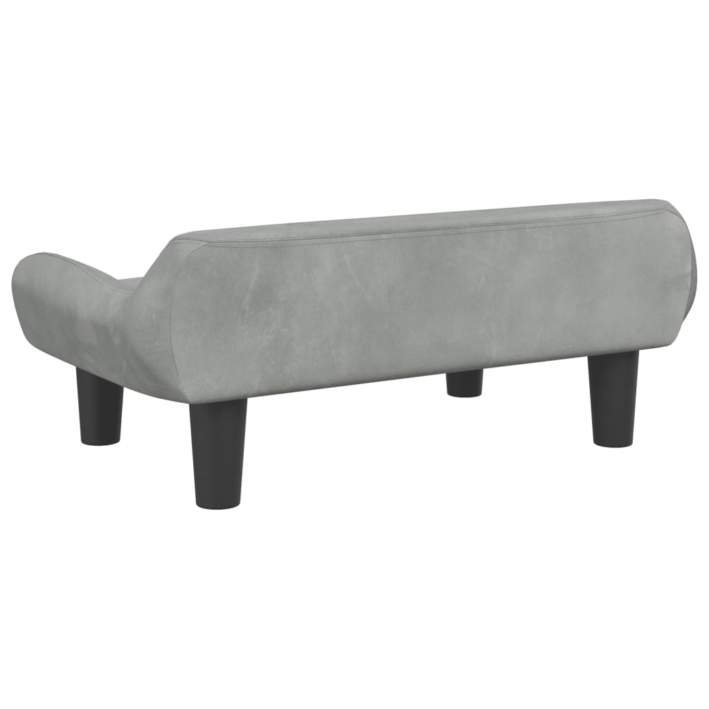 vidaXL Kids Sofa Light Grey 70x40x24 cm Velvet