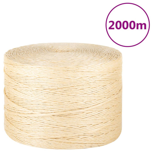 vidaXL Rope 100% Sisal 3 mm 2000 m