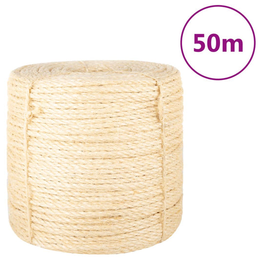 vidaXL Rope 100% Sisal 6 mm 50 m