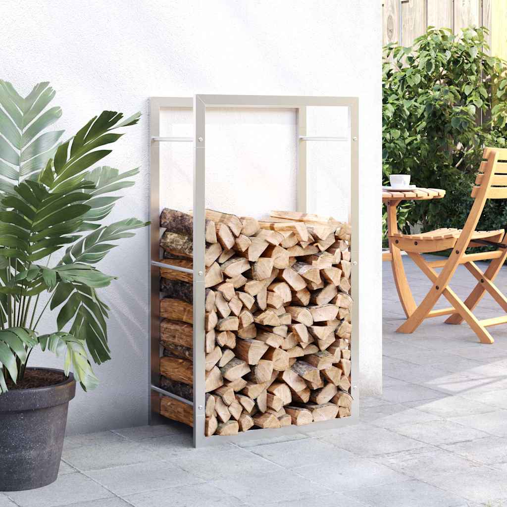 Firewood Rack 50x28x94 cm Stainless Steel