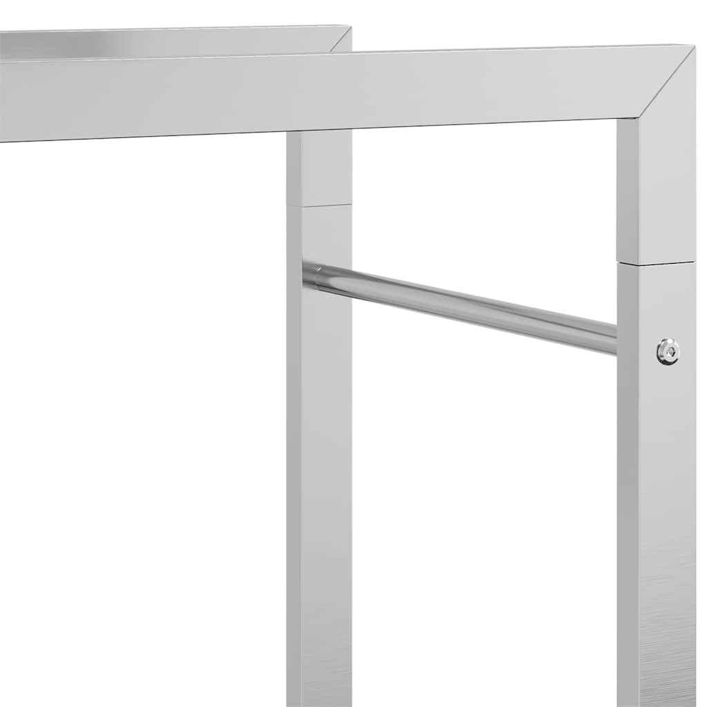 Firewood Rack 50x28x94 cm Stainless Steel