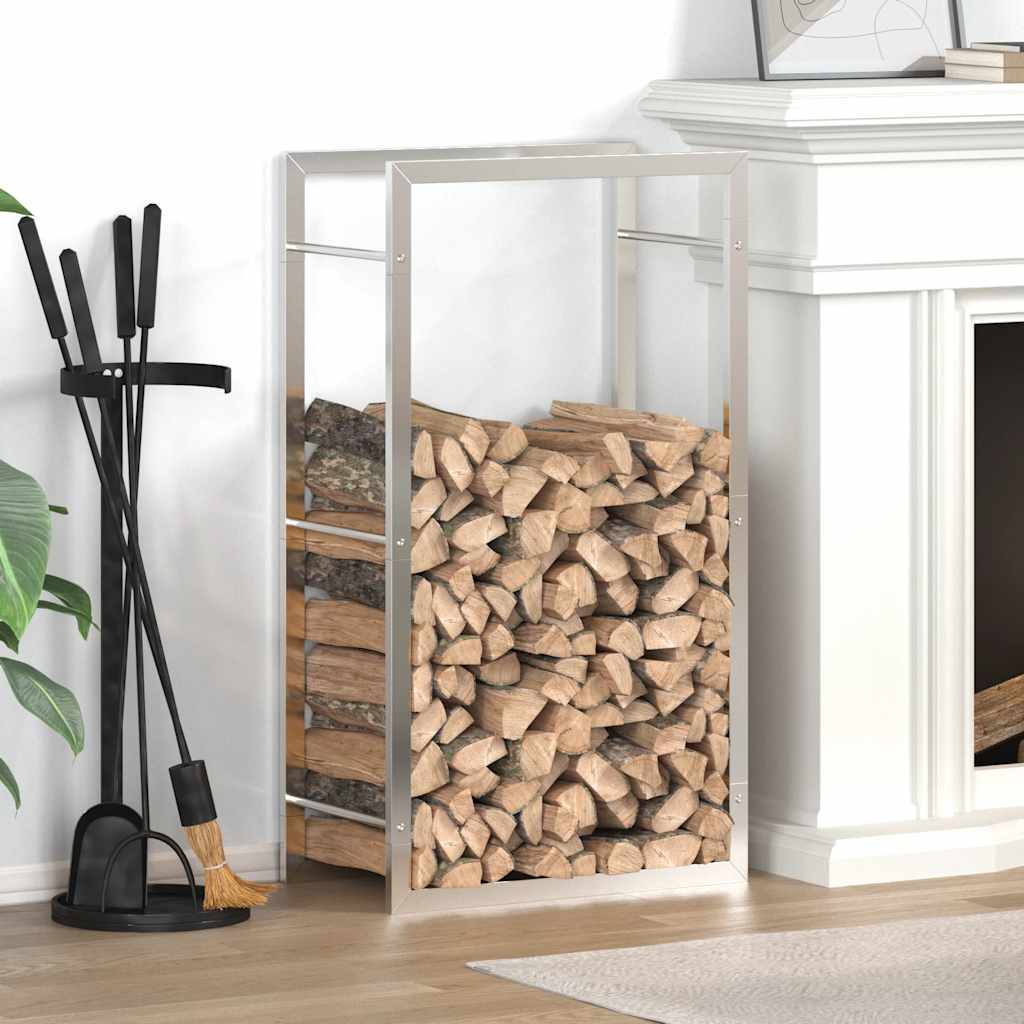 Firewood Rack 50x28x94 cm Stainless Steel