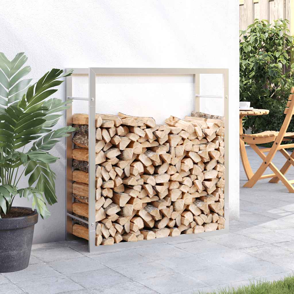 Firewood Rack 80x28x86 cm Stainless Steel