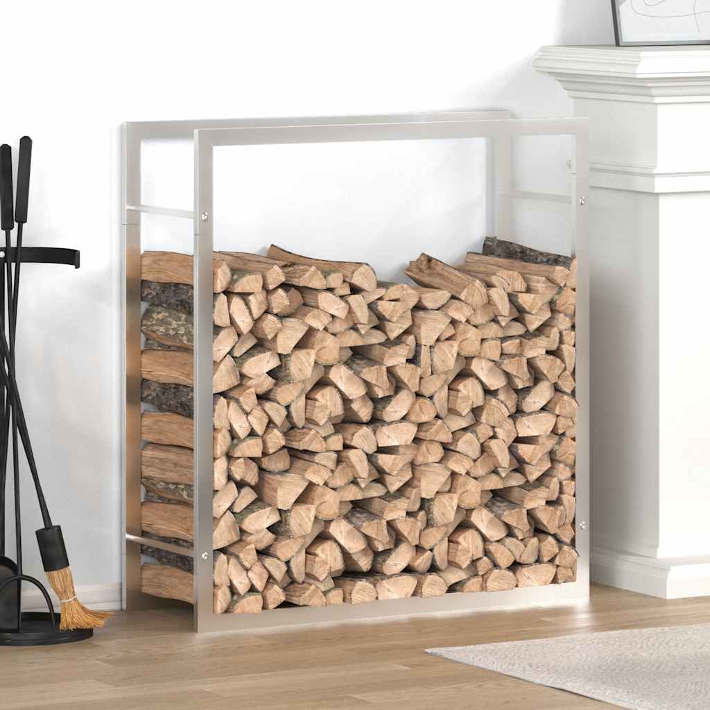 Firewood Rack 80x28x86 cm Stainless Steel