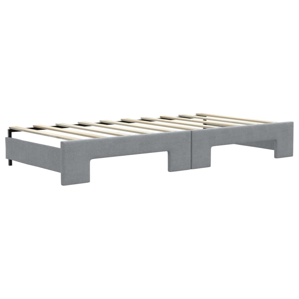 Daybed with Trundle without Mattress Light Grey 90x190 cm Single