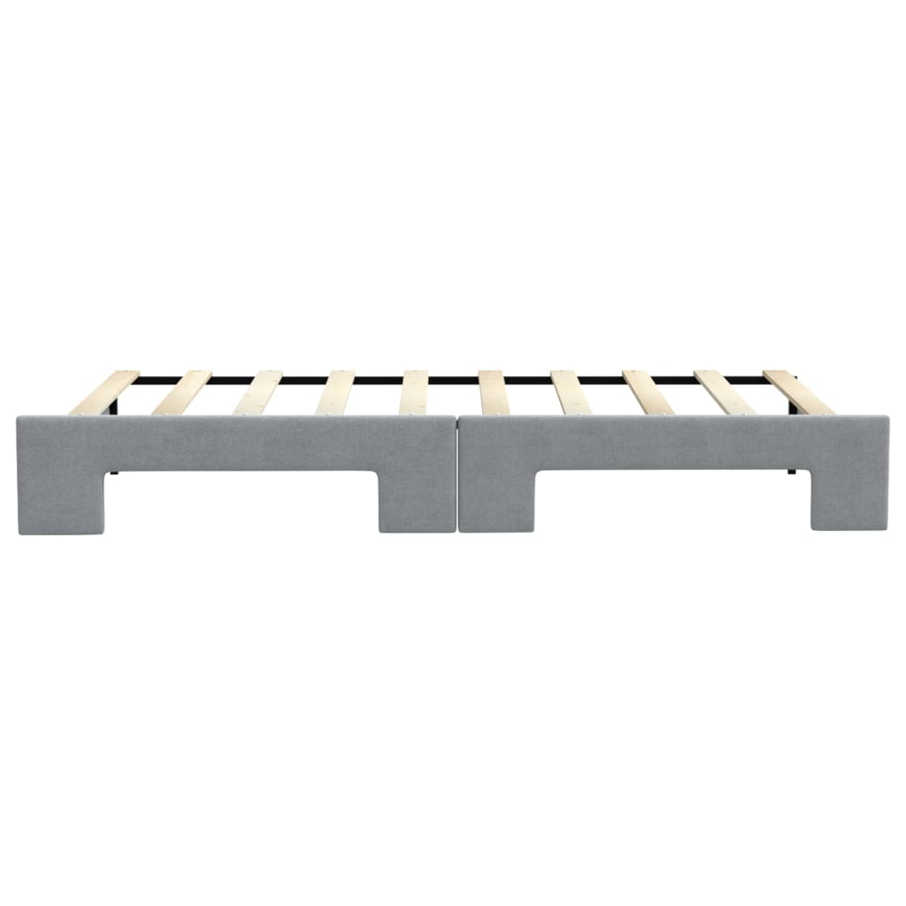 Daybed with Trundle without Mattress Light Grey 90x190 cm Single