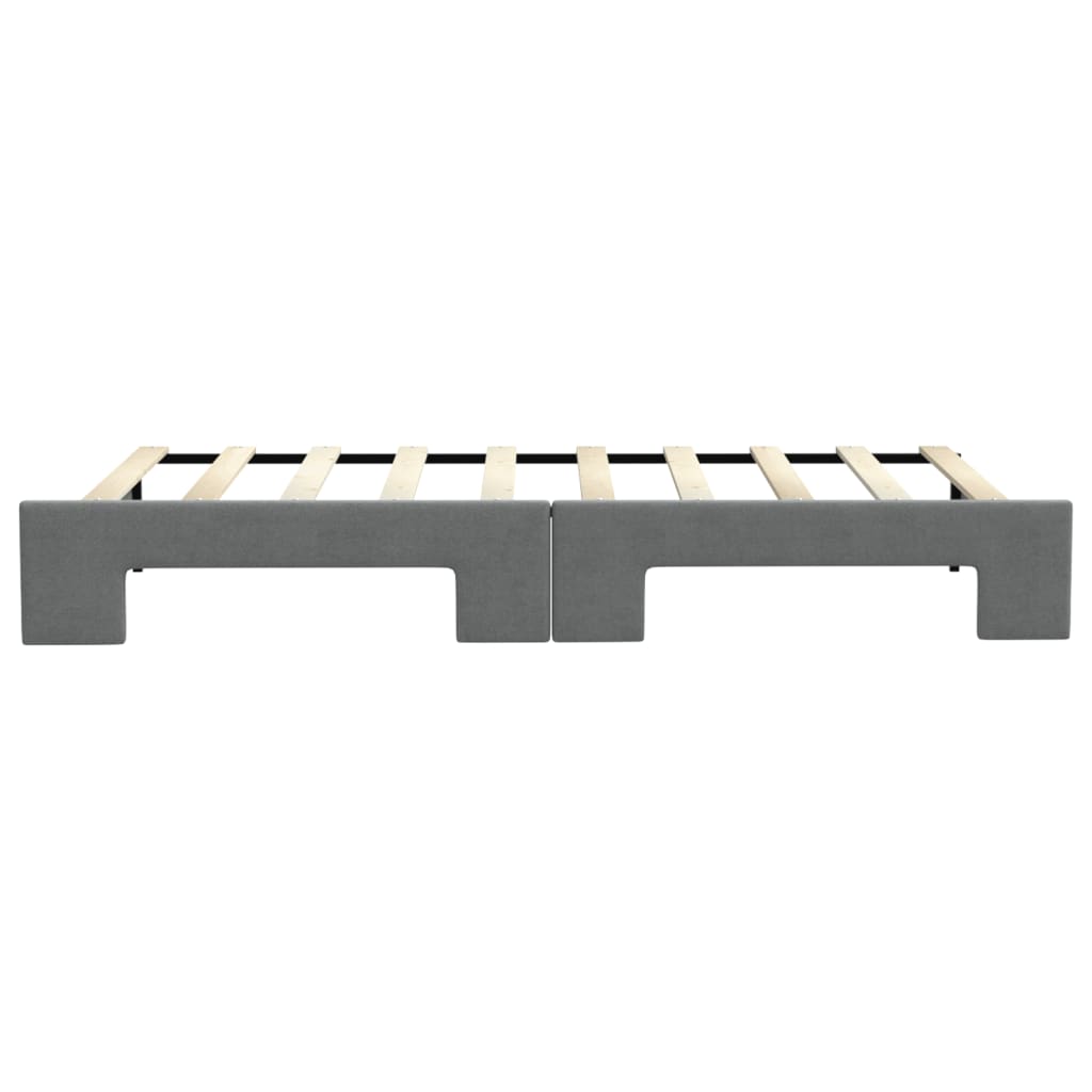 Daybed with Trundle without Mattress Dark Grey 90x190 cm Single