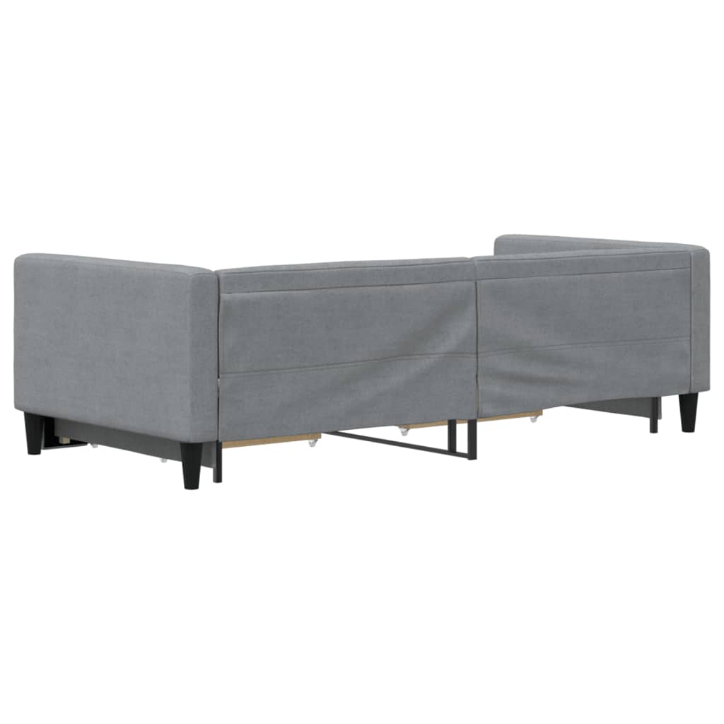 Daybed with Trundle&Drawers without Mattress Light Grey 90x190 cm Single