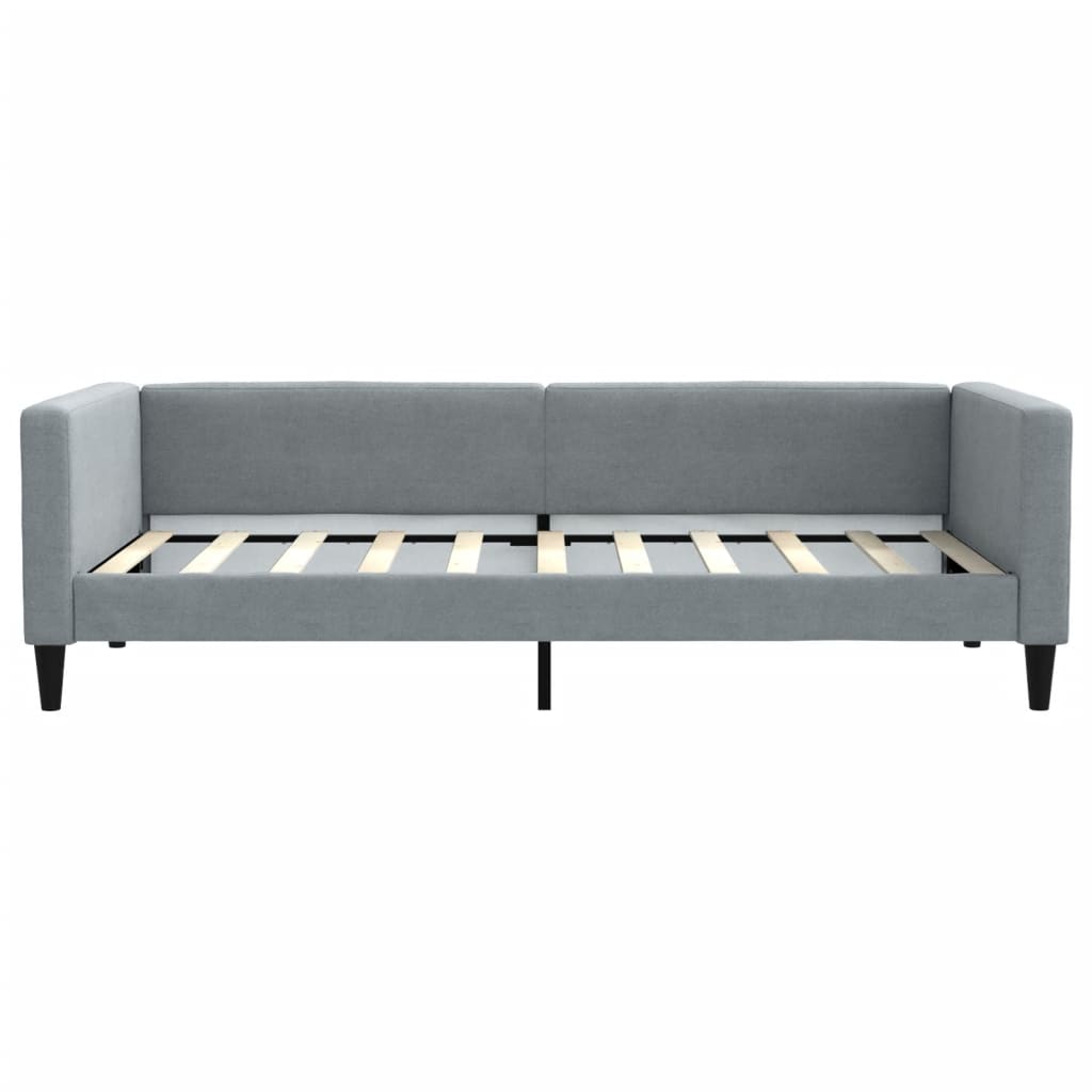 Daybed with Trundle&Drawers without Mattress Light Grey 90x190 cm Single