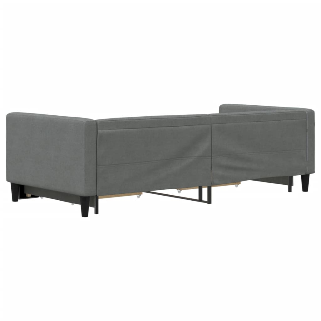 Daybed with Trundle&Drawers without Mattress Dark Grey 90x190 cm Single