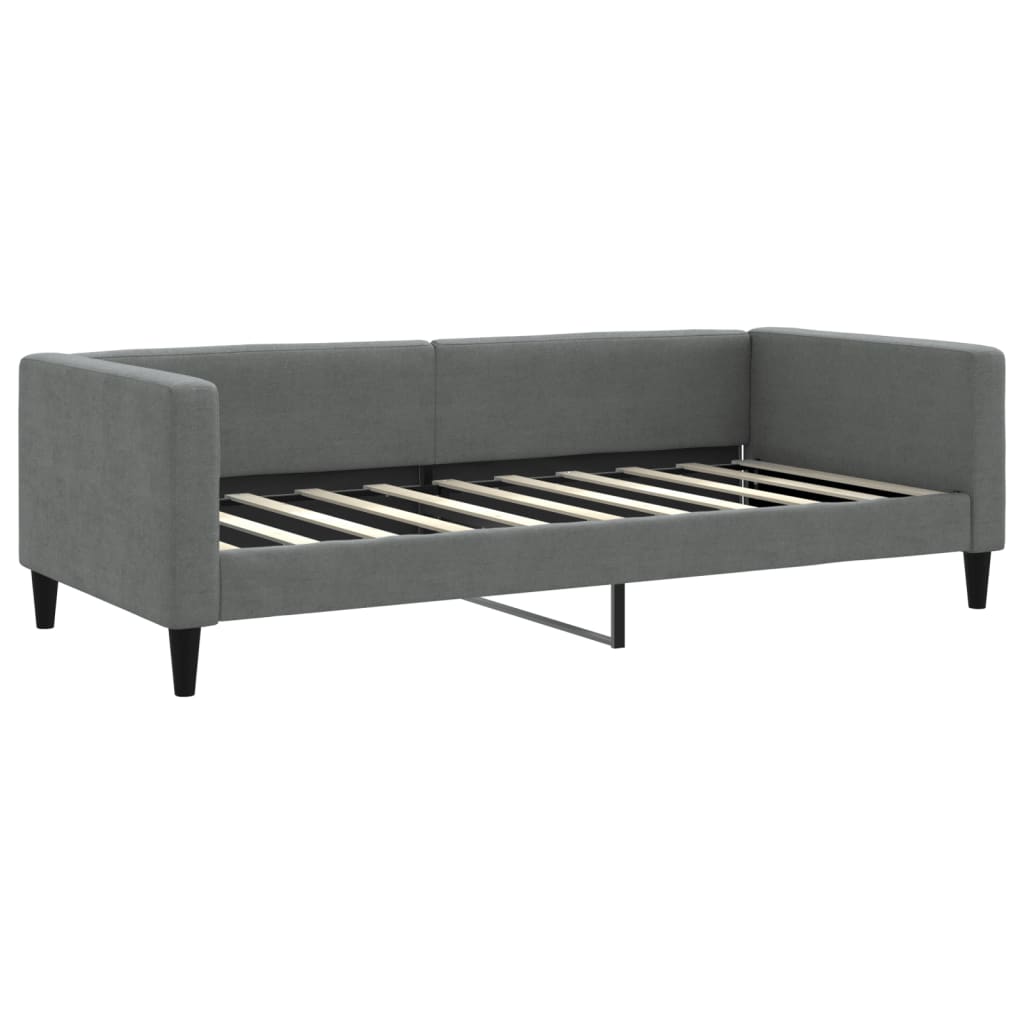 Daybed with Trundle&Drawers without Mattress Dark Grey 90x190 cm Single