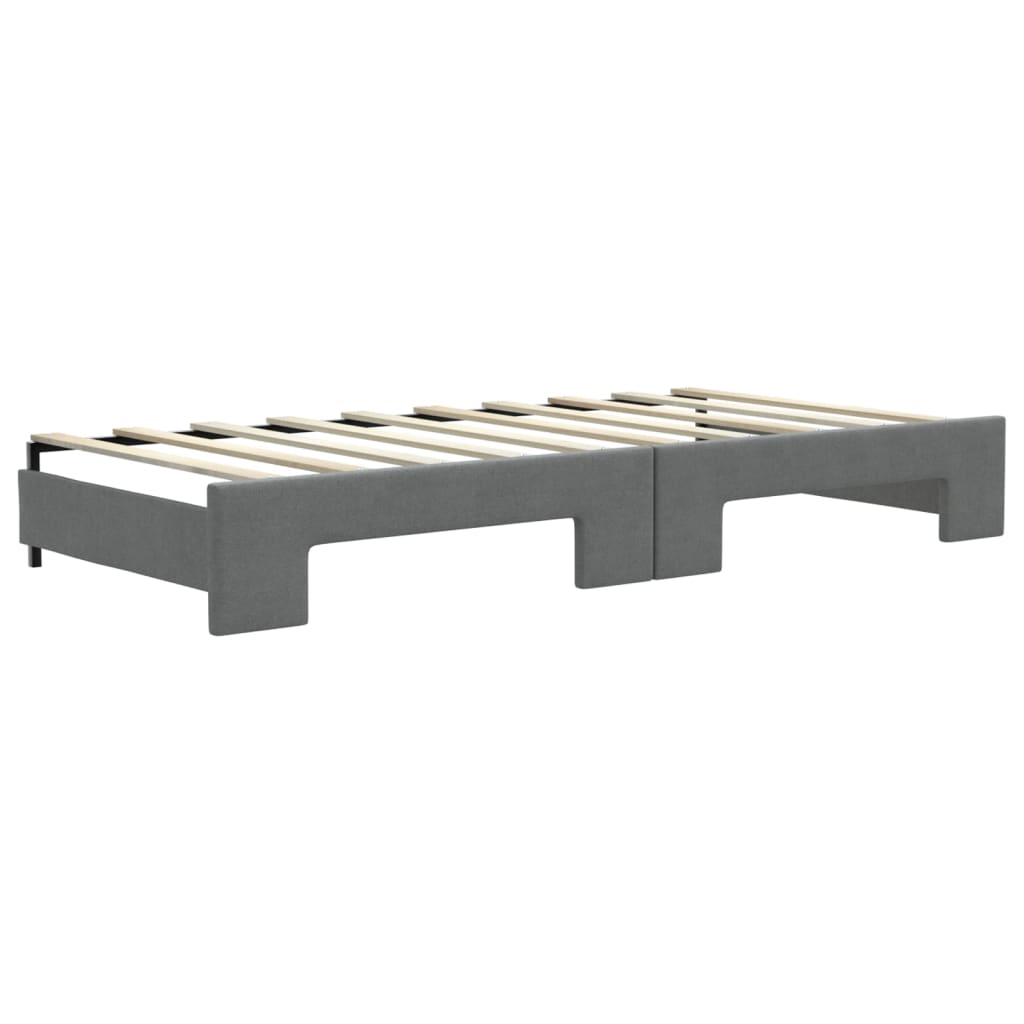 Daybed with Trundle&Drawers without Mattress Dark Grey 90x190 cm Single