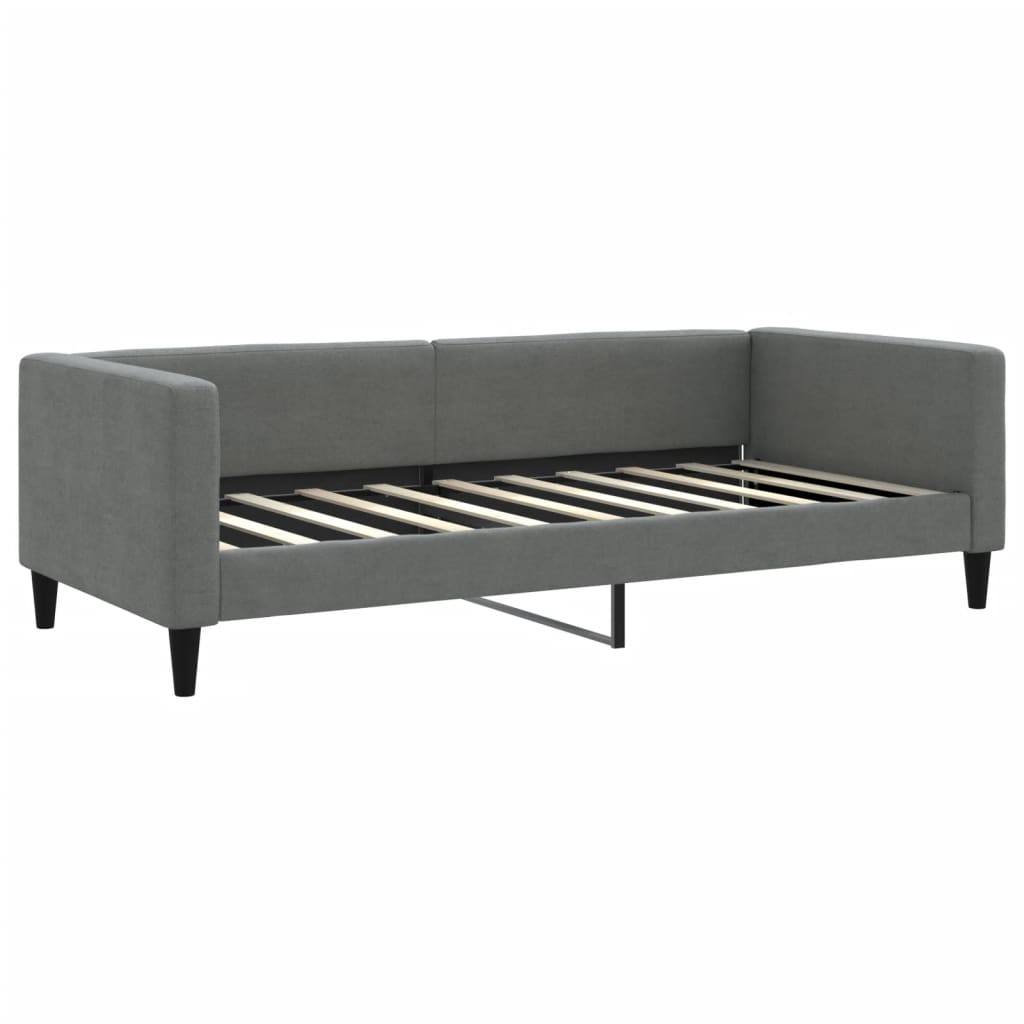 Daybed with Trundle and Drawers Dark Grey 90x190 cm Fabric
