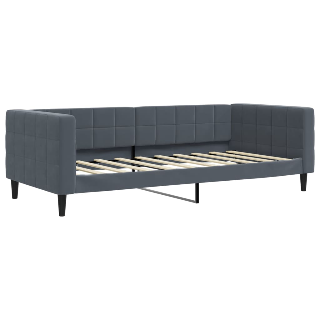 Daybed with Mattress Dark Grey 90x190 cm Velvet