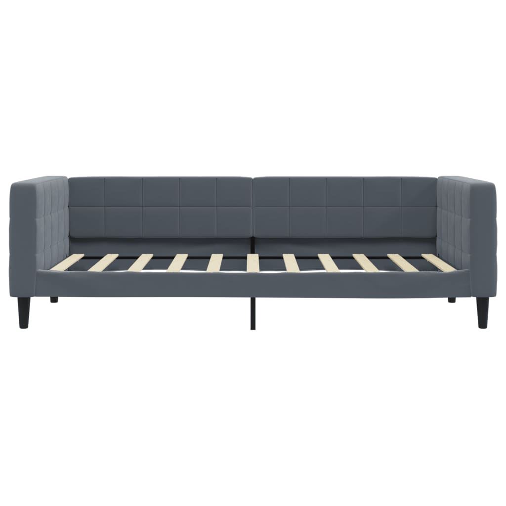 Daybed with Mattress Dark Grey 90x190 cm Velvet