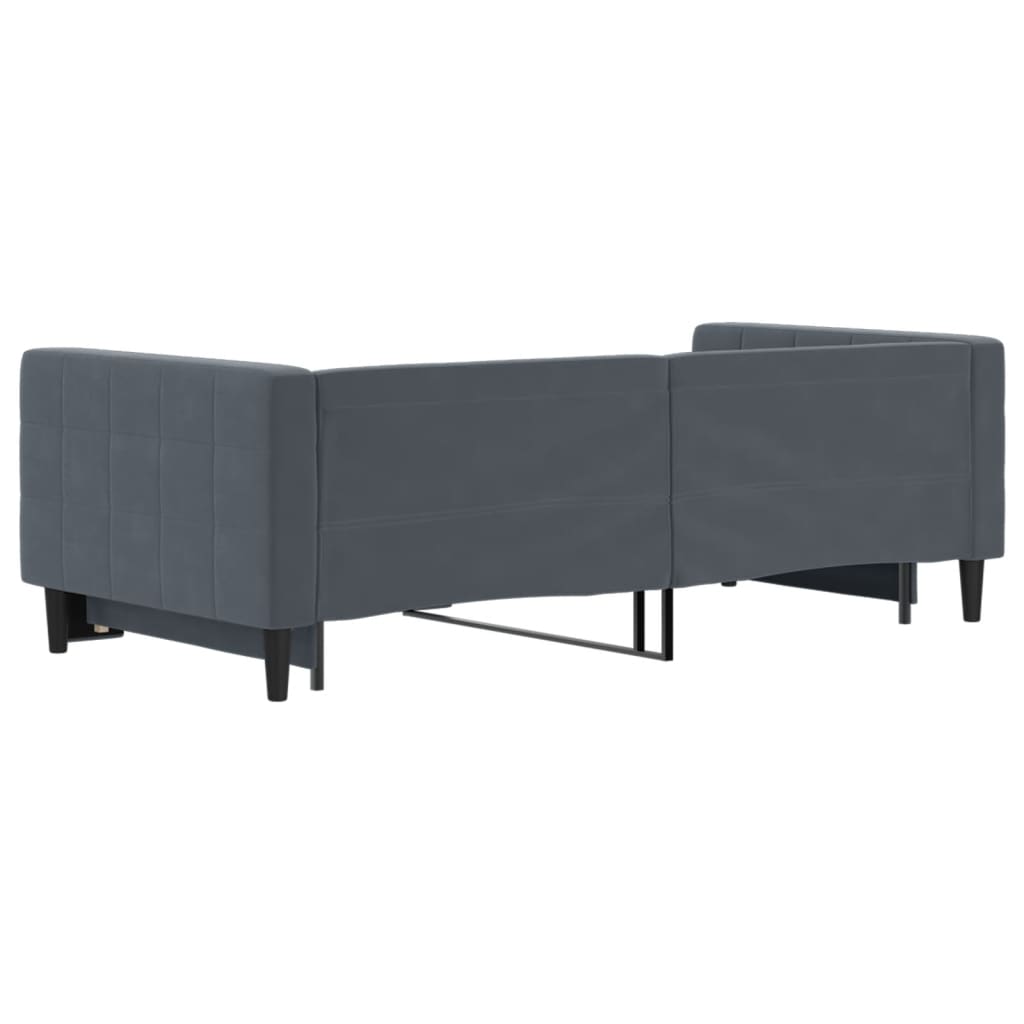 Daybed with Trundle without Mattress Dark Grey 90x190 cm Single