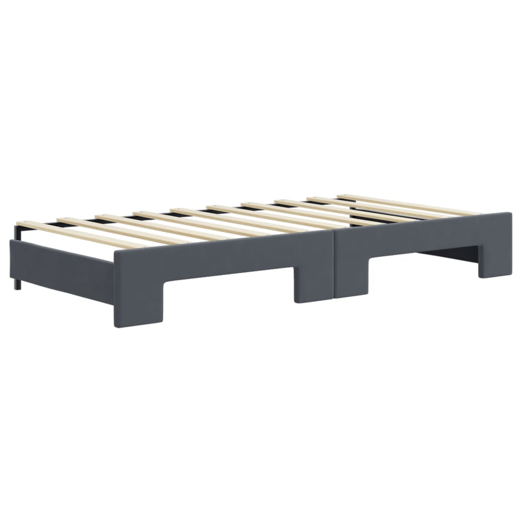 Daybed with Trundle without Mattress Dark Grey 90x190 cm Single