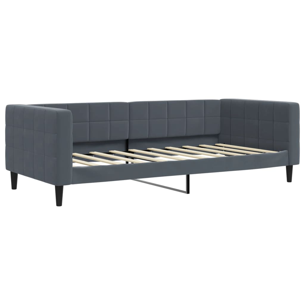 Daybed with Trundle&Drawers without Mattress Dark Grey 90x190 cm Single