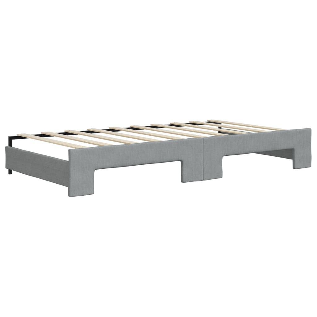 Daybed with Trundle without Mattress Light Grey 90x190 cm Single