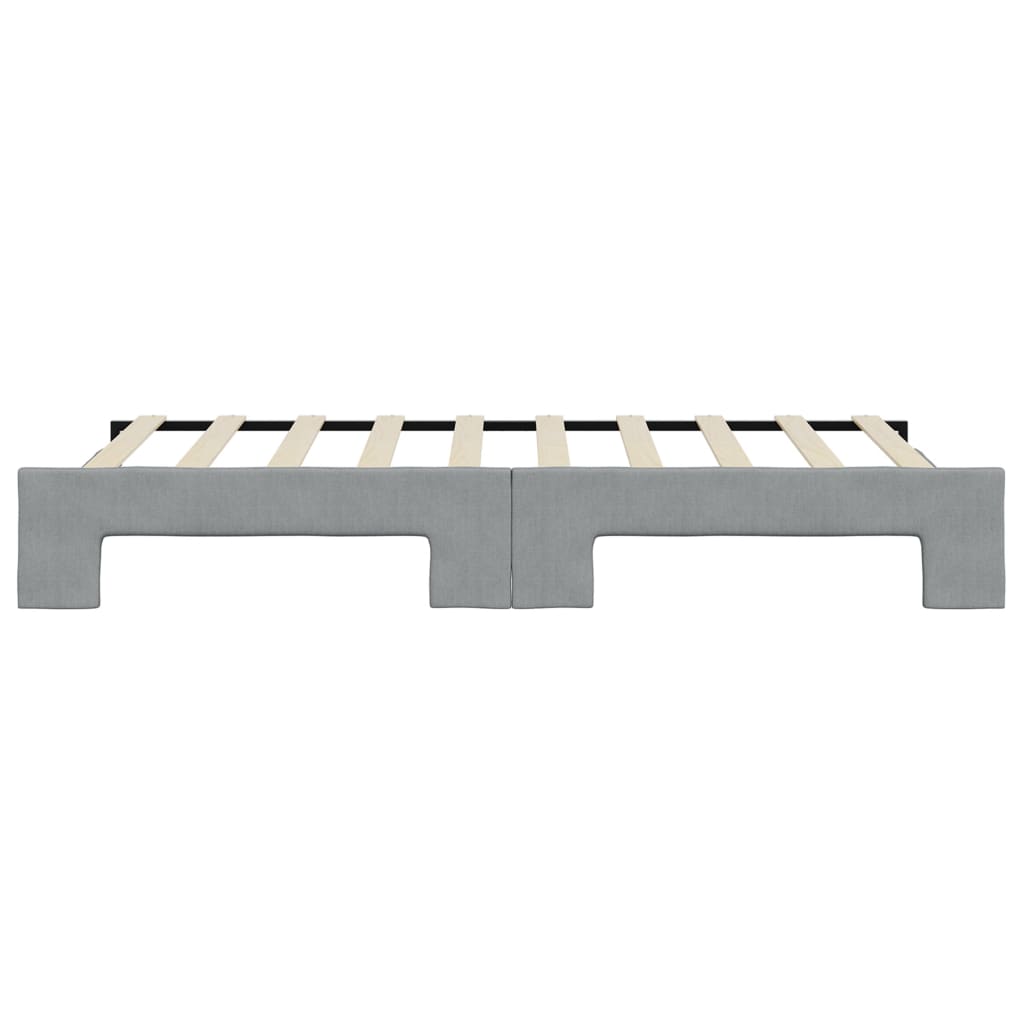 Daybed with Trundle without Mattress Light Grey 90x190 cm Single