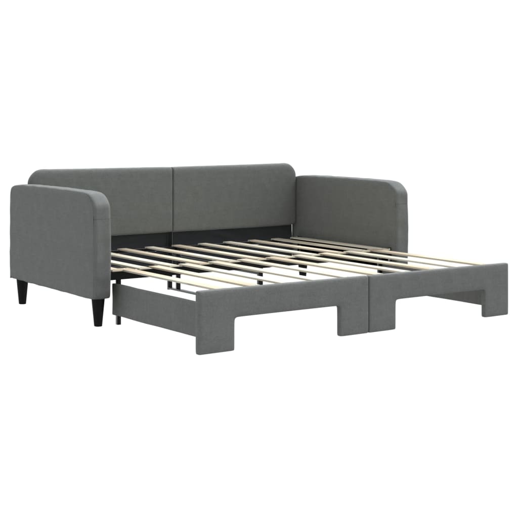 Daybed with Trundle without Mattress Dark Grey 90x190 cm Single