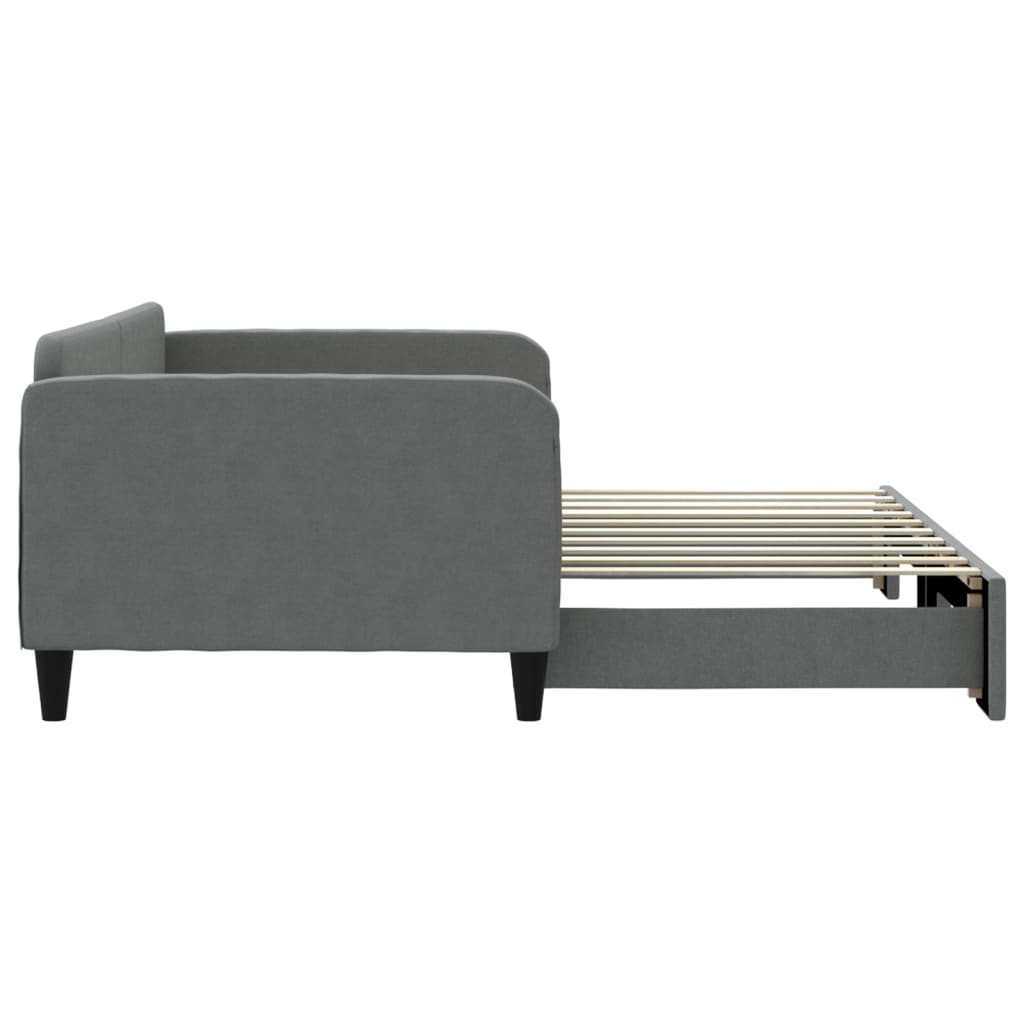Daybed with Trundle without Mattress Dark Grey 90x190 cm Single