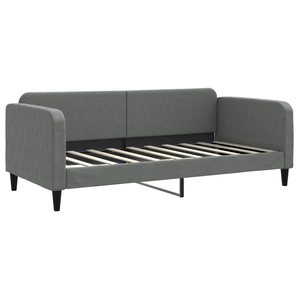 Daybed with Trundle&Drawers without Mattress Dark Grey 90x190 cm Single
